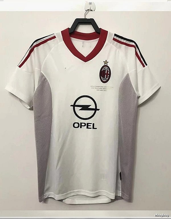 AC Milan Logo Detail Retro soccer jersey Red Black Striped with Relaxed Feel