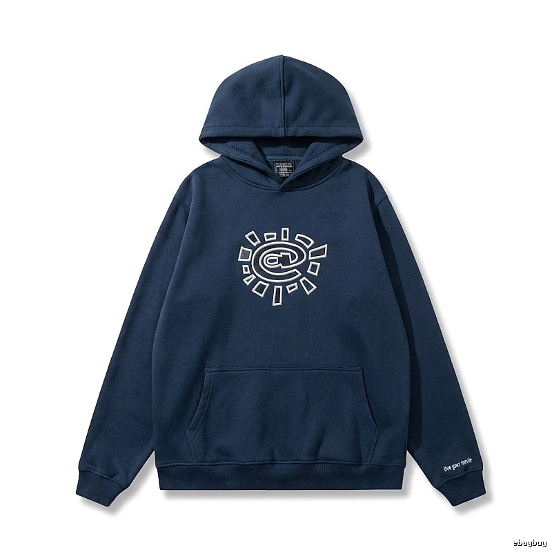 ADWYSD retro-style navy blue hoodie