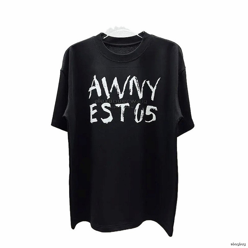 Alexander Wang Alphabet Street Style Black T-Shirt