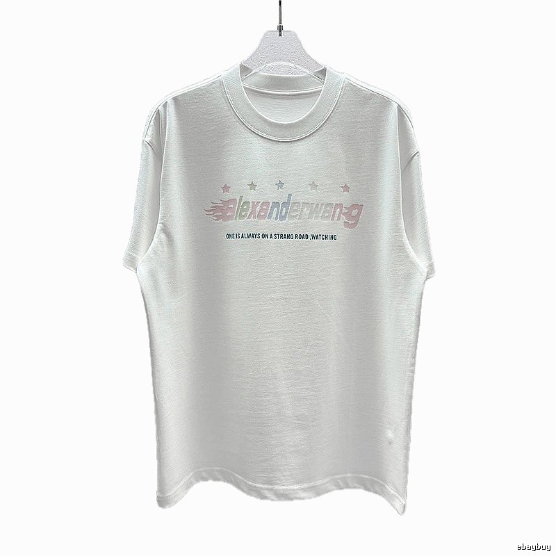 Alexander Wang Letter Print Street Style White T-Shirt