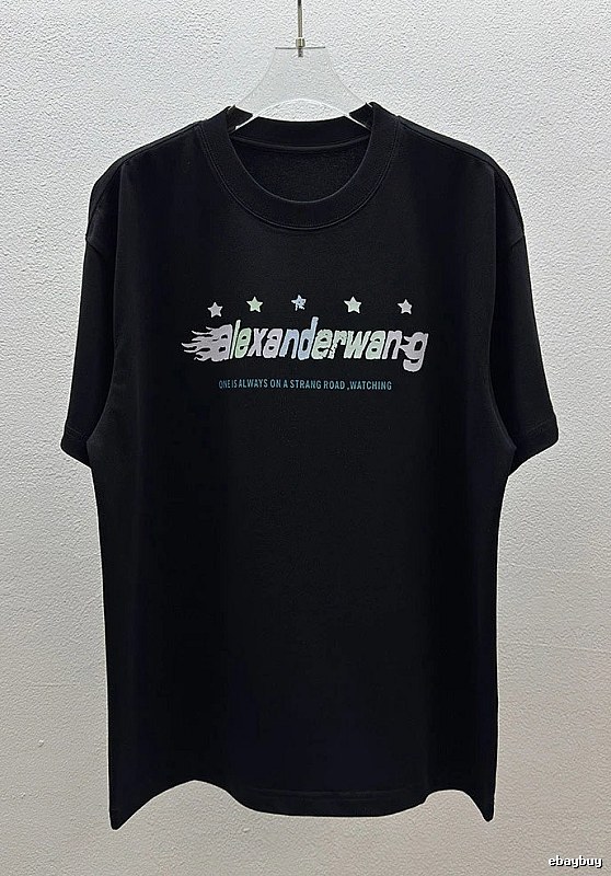 Alexander Wang Star Print Trendy Black T-Shirt