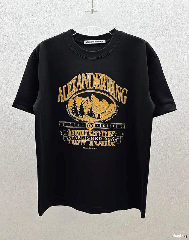 Alexander Wang Vintage-style Printed Black T-Shirt