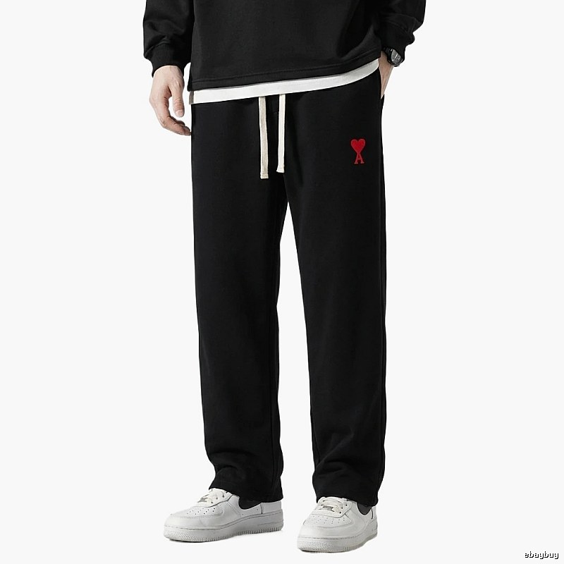 AMI & Easy Simple Style Black Sweatpants