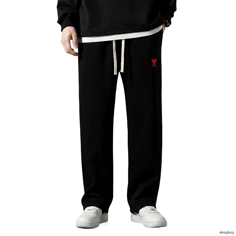 AMI & Easy Winter Fleece-lined Black Sweatpants