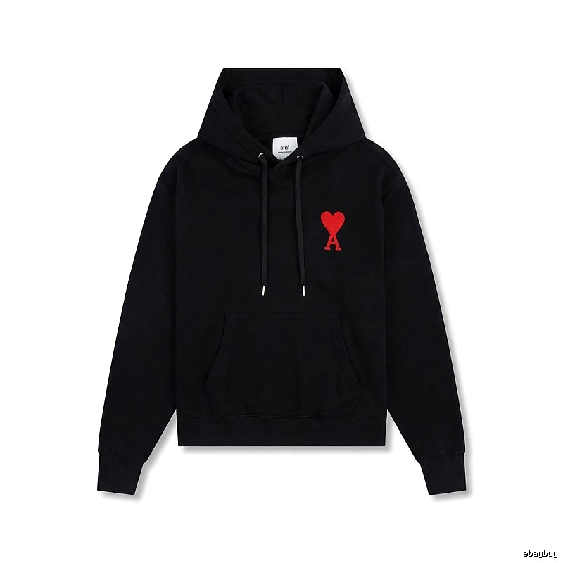 AMI Embroidered Heart Black Sweatshirt