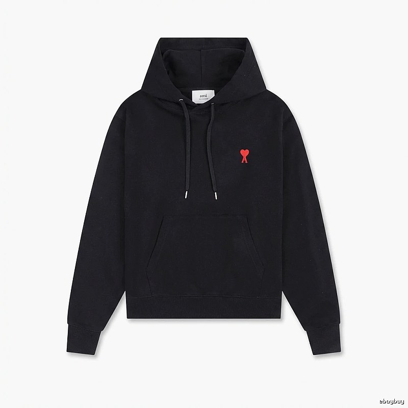 AMI Love Embroidery Trendy Brand Black Sweatshirt