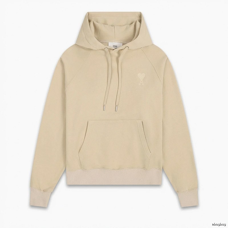 AMI Love Minimalist Style Beige Hoodie