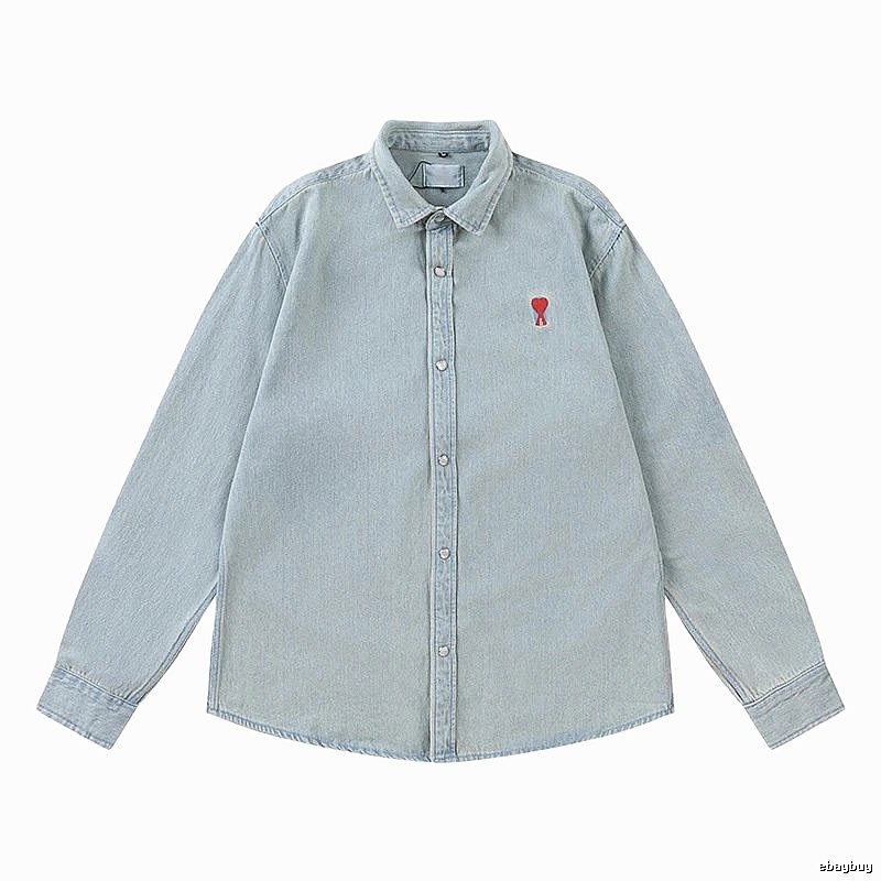 AMI Love Retro Style Denim Shirt