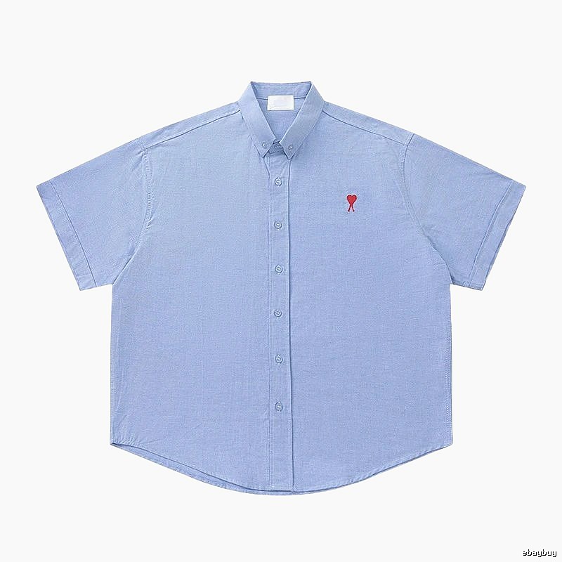 AMI Love Series Simple Style Blue Shirt