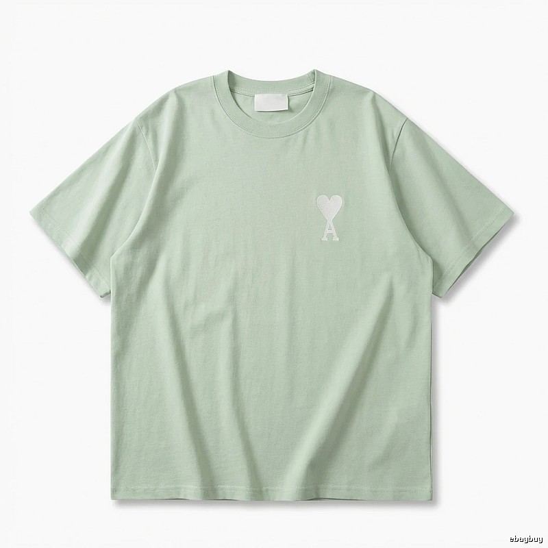 AMI Love Series Simple Style Light Green T-shirt