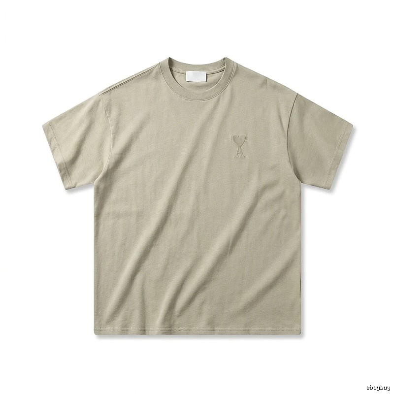 AMI minimalist style khaki T-shirt
