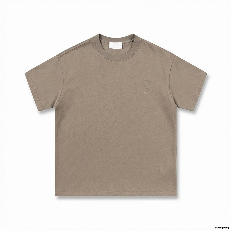 AMI minimalist style khaki T-shirt