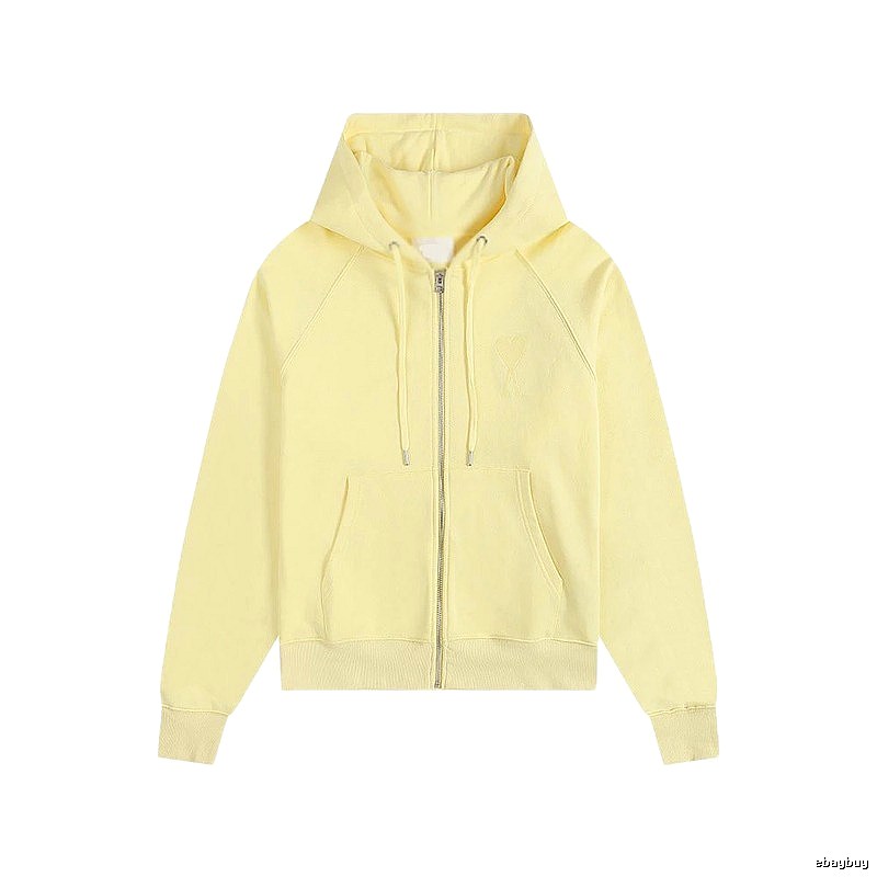 AMI minimalist style light yellow hoodie