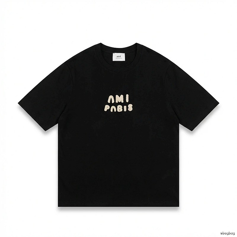 AMI Paris Alphabet Style Black T-shirt