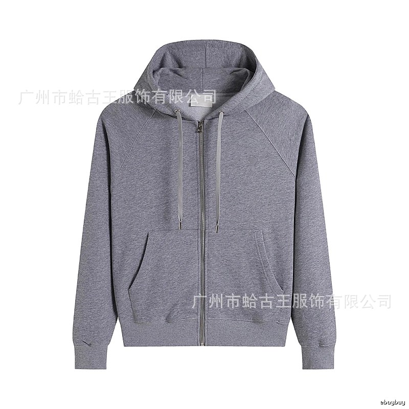 AMI simple and casual style gray hoodie