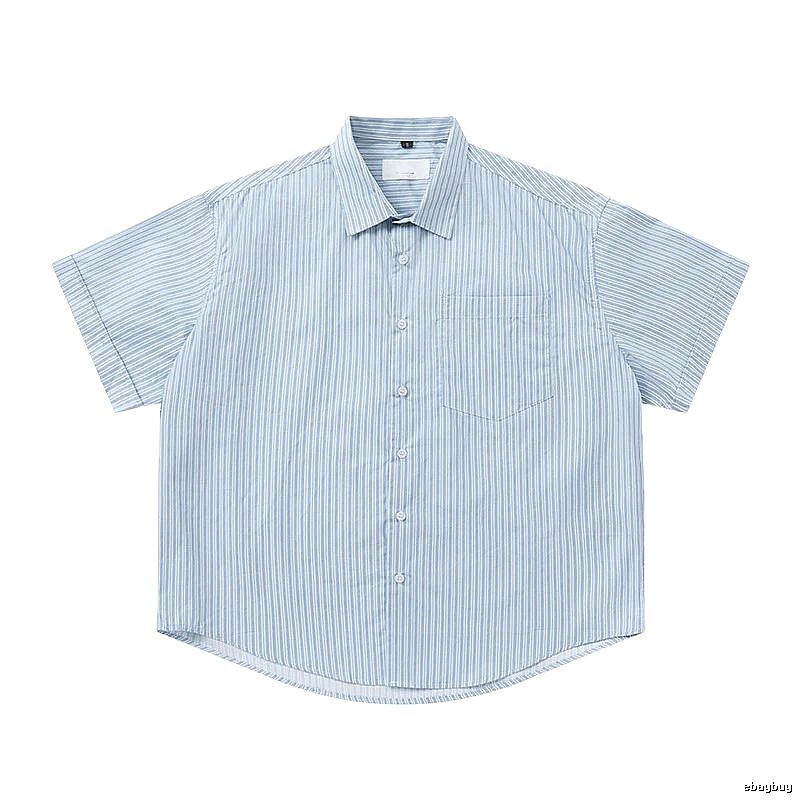 AMI striped minimalist style blue shirt