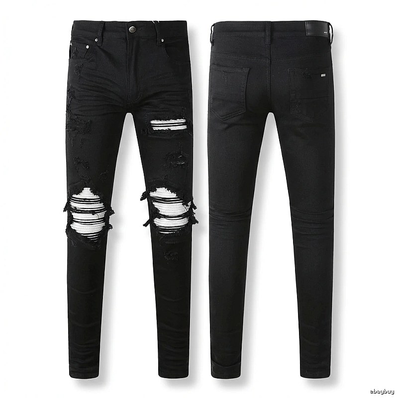 AMI trendy brand black jeans with holes