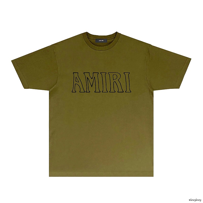 AMIRI Basic Style Minimalist Olive Green T-shirt