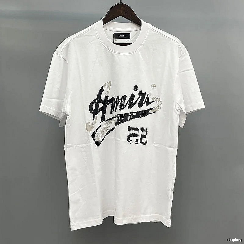 Amiri Black Lettering With Slash Detail White Records Graphic T-Shirt Resort Wear
