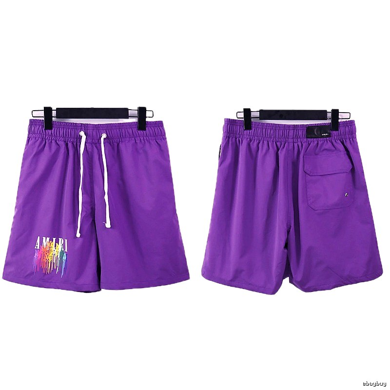 AMIRI Iridescent Print Street Style Purple Shorts