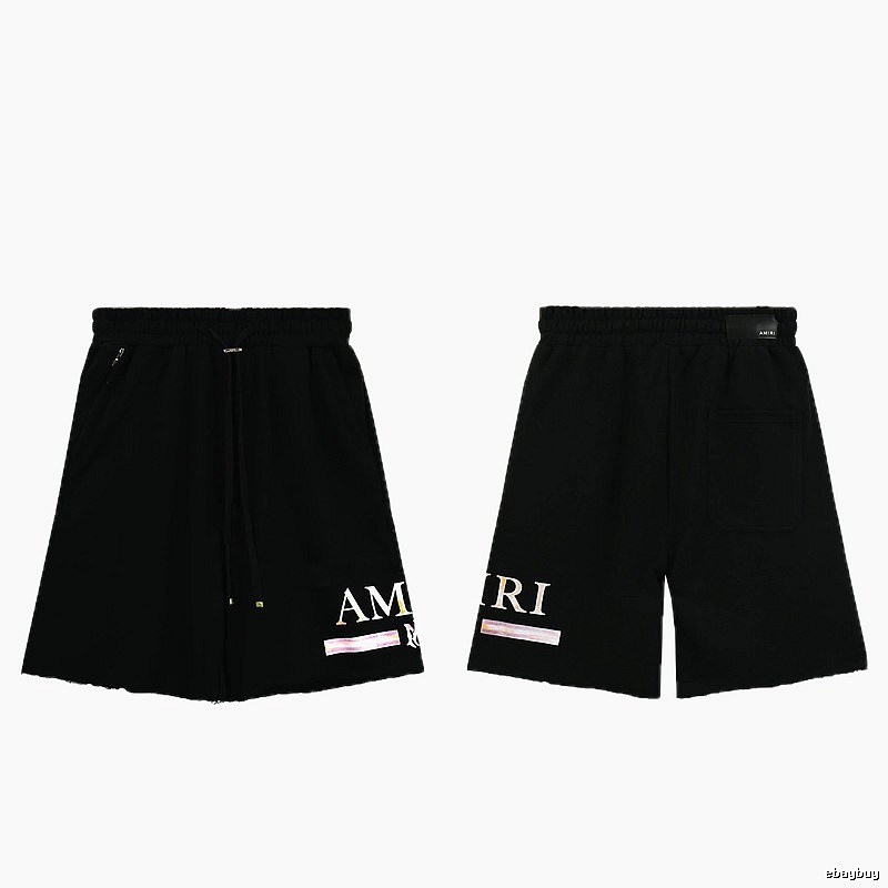 AMIRI Letter Print Street Style Black Shorts