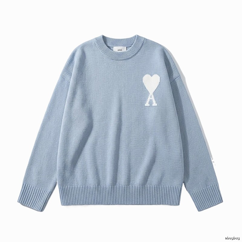 AMIRI Love Simple Style Blue Sweater