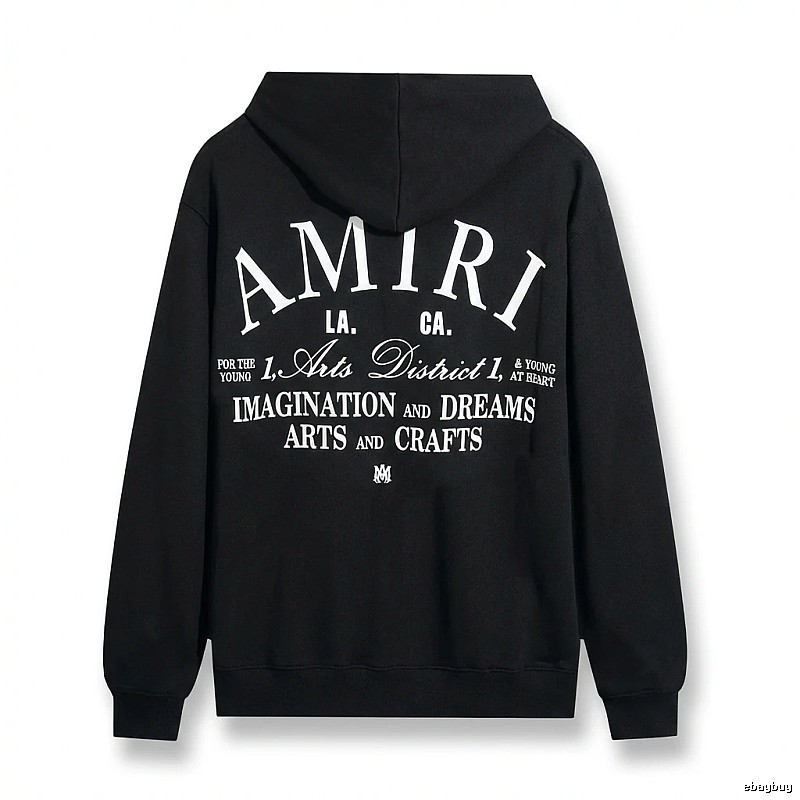AMIRI printed style black hoodie