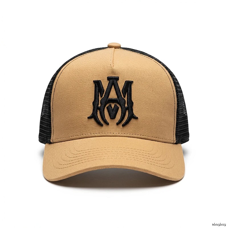 AMIRI Retro Style Brown and Black Patchwork Hat
