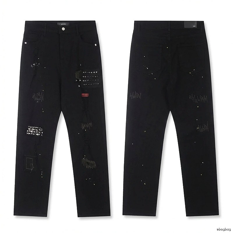 AMIRI Rivet Punk Style Black Pants