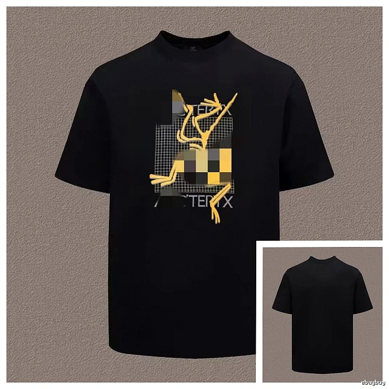 Arc'teryx Abstract Print Trendy Style Black T-Shirt