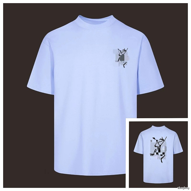 Arc'teryx Printed Trendy Style Light Blue Short-sleeved T-Shirt