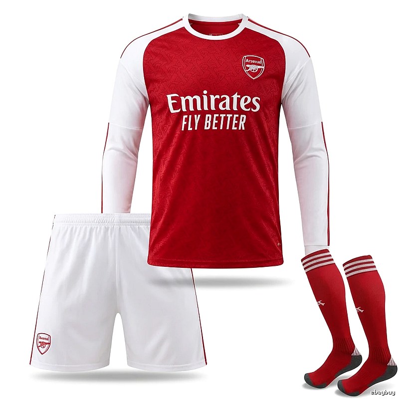 Arsenal long-sleeved red and white football jersey
