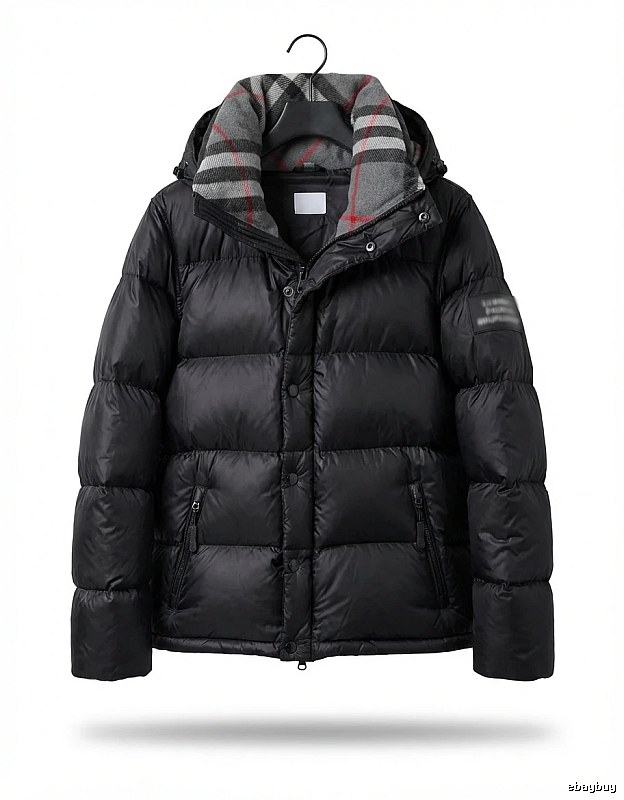 Balenciaga checkered style black down jacket