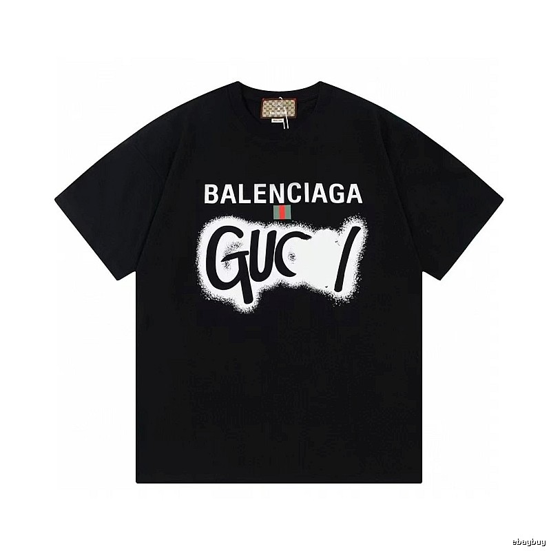 Balenciaga Co-branded Graffiti-style Black T-shirt