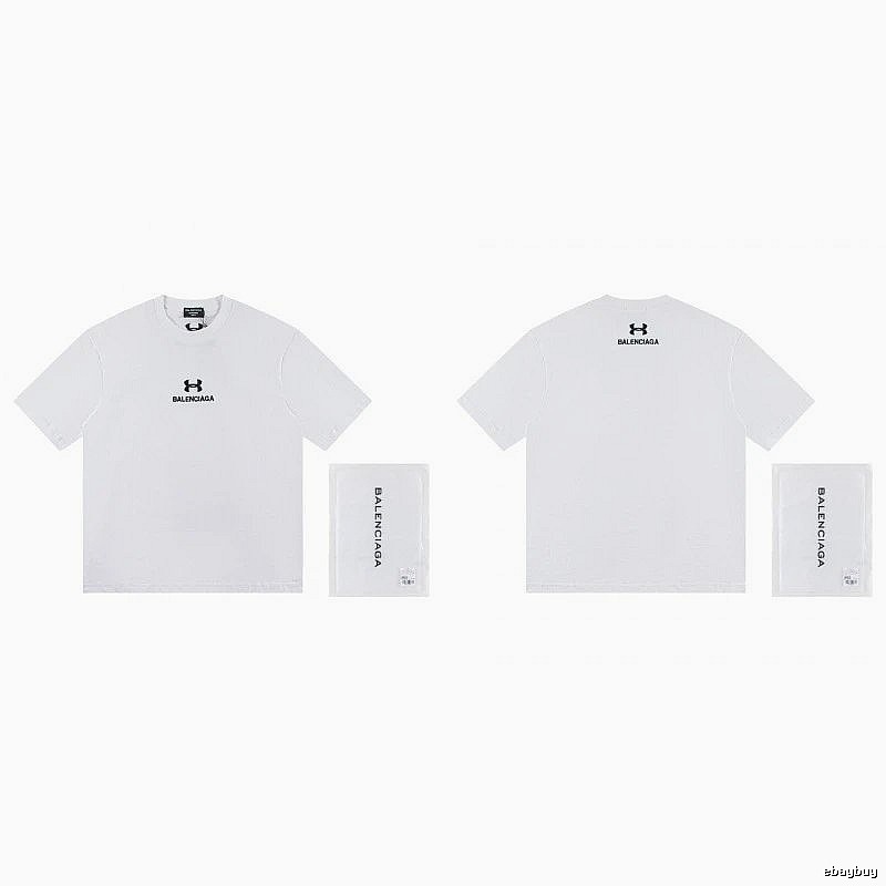 Balenciaga Co-branded Trendy Printed White T-Shirt