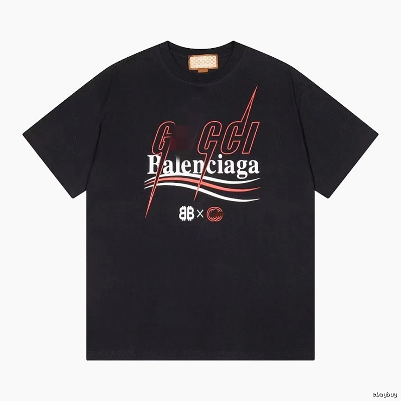 Balenciaga Co-branded Trendy Style Black Short-sleeve T-shirt