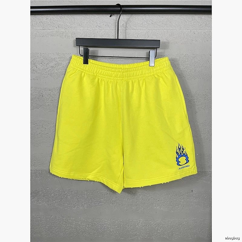 Balenciaga Flame Style Yellow Shorts