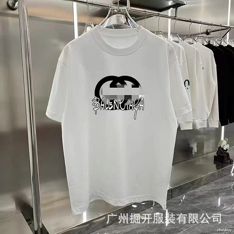 Balenciaga Graffiti Collaboration Street Style White T-Shirt