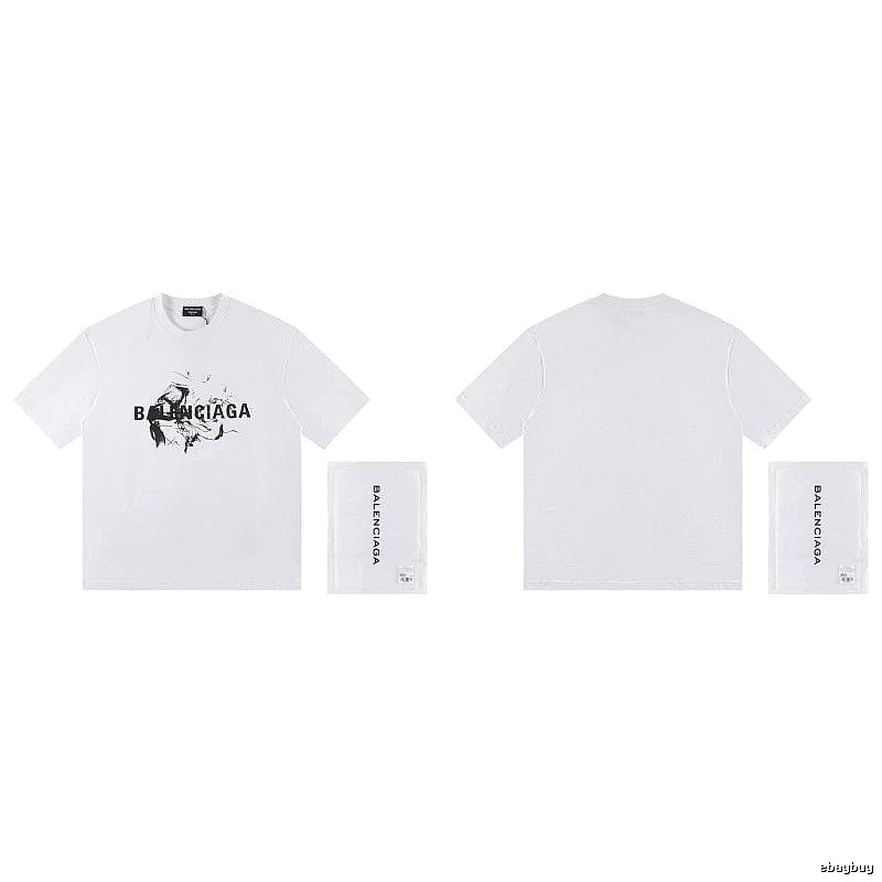 Balenciaga Graffiti Print Street Style White T-Shirt