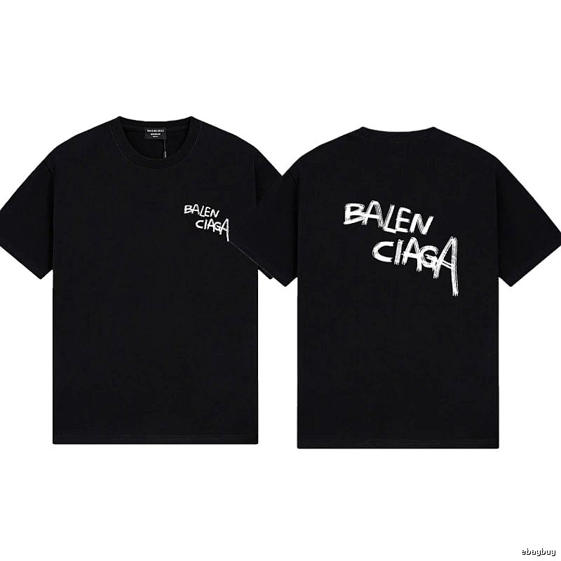 Balenciaga Graffiti Street Style Black Short-sleeve T-shirt