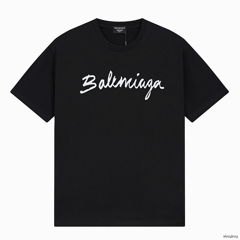 Balenciaga Handwritten Trendy Style Black T-shirt