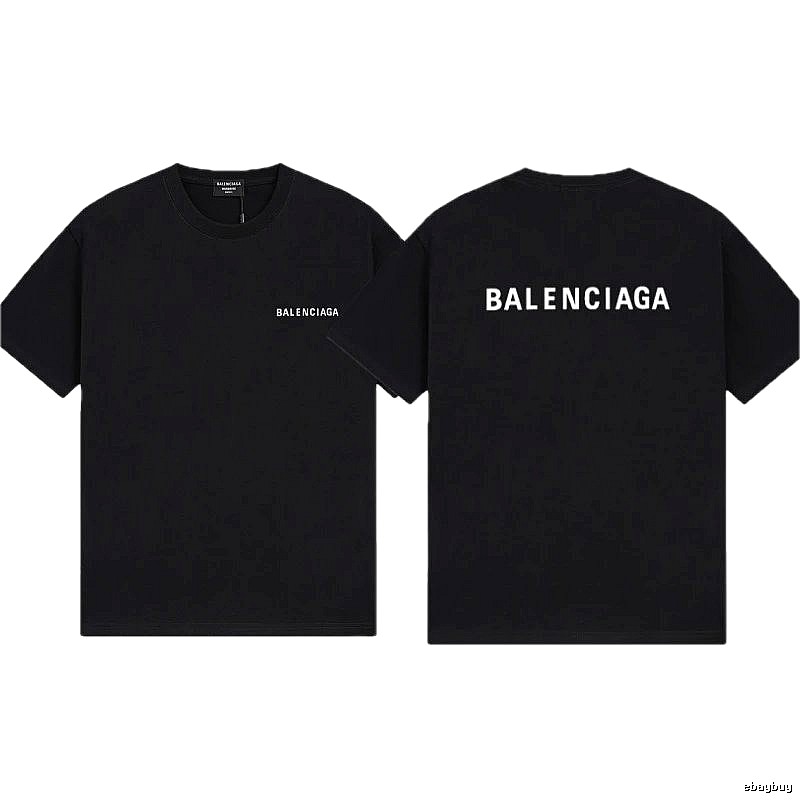 Balenciaga Letter Print Minimalist Style Black T-shirt