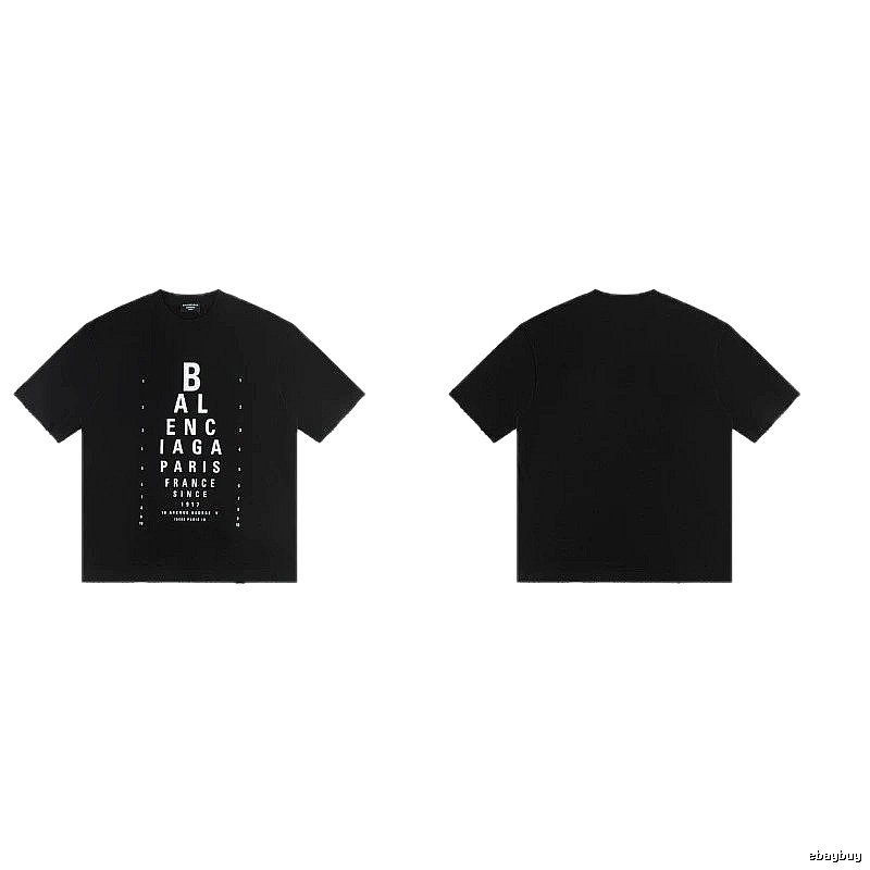 Balenciaga Letter Print Street Style Black T-Shirt