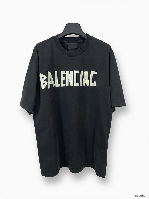 Balenciaga letter-style black T-shirt