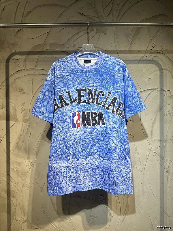 Balenciaga NBA Co-branded Blue T-shirt