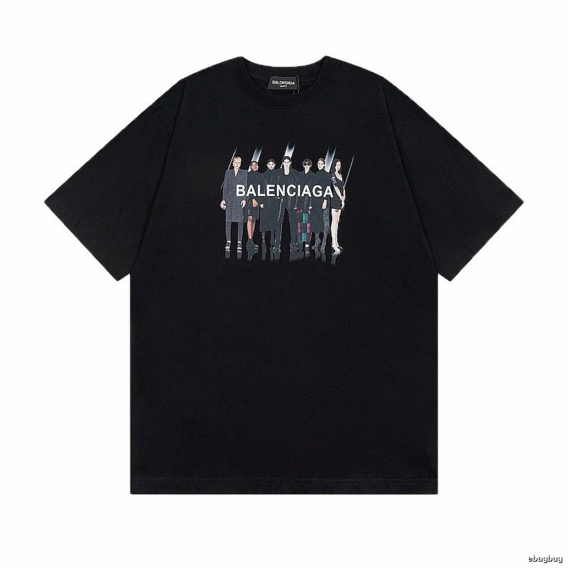 Balenciaga Portrait Print Trendy Black T-Shirt