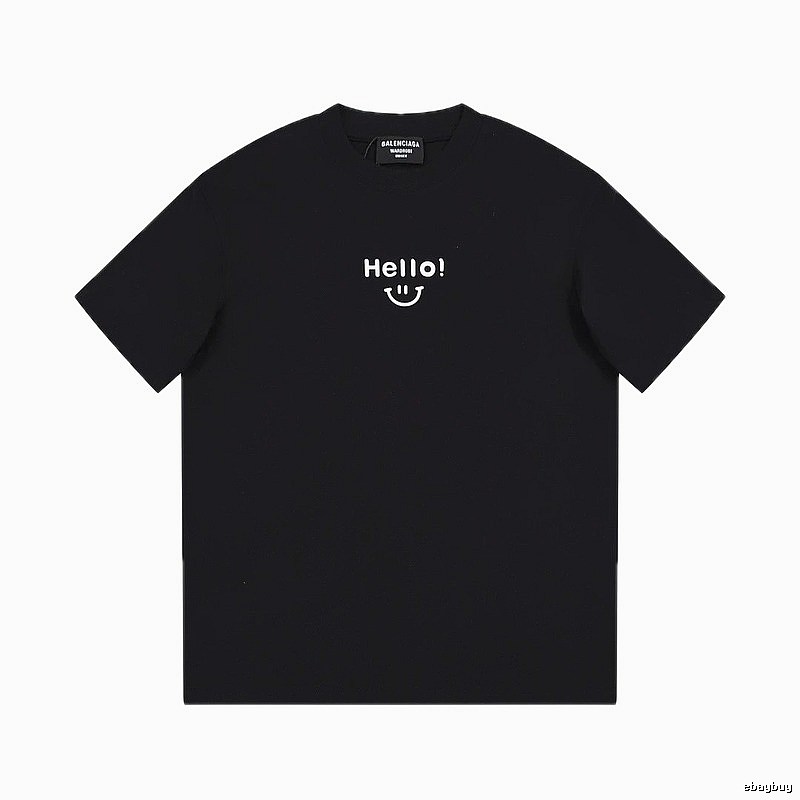 Balenciaga Smiley Print Street Style Black T-Shirt