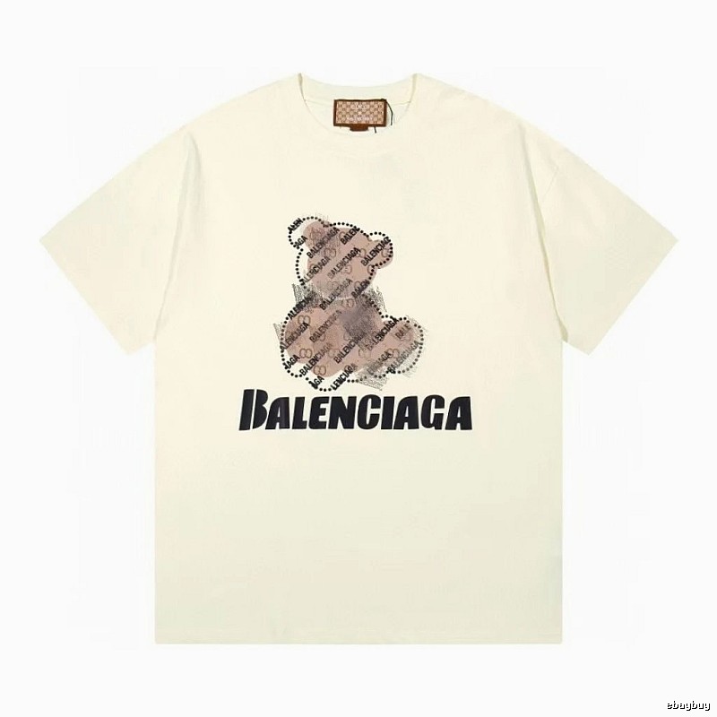 Balenciaga Trendy Off-white T-shirt with Bear Print
