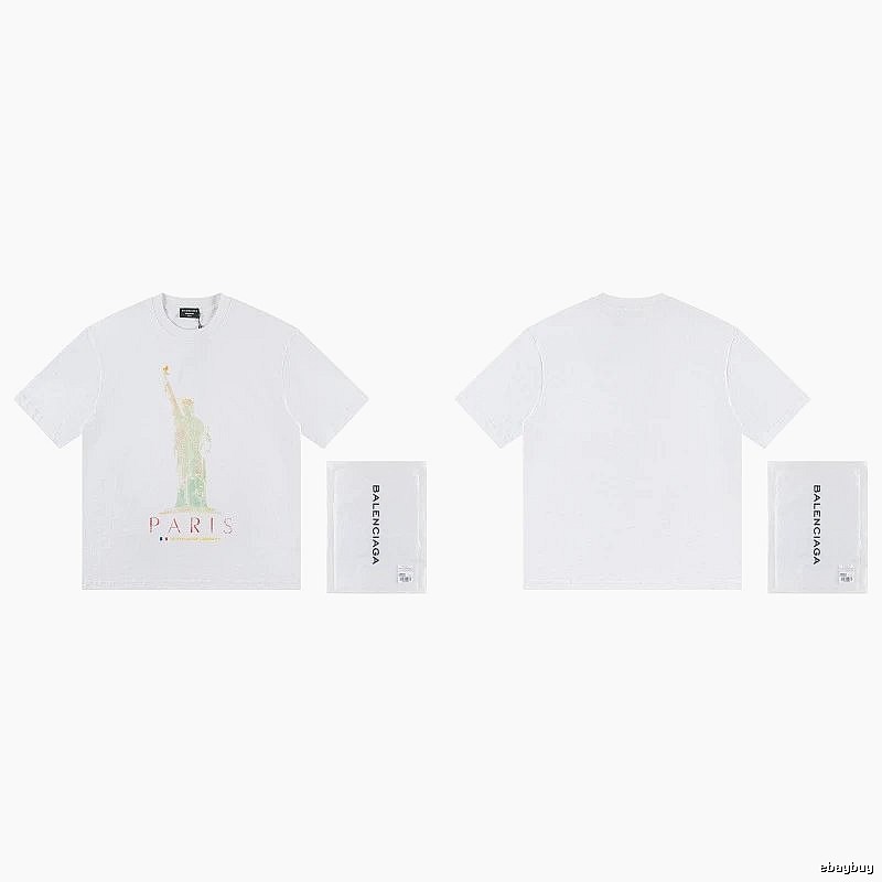 Balenciaga Trendy White T-shirt with Statue of Liberty Print