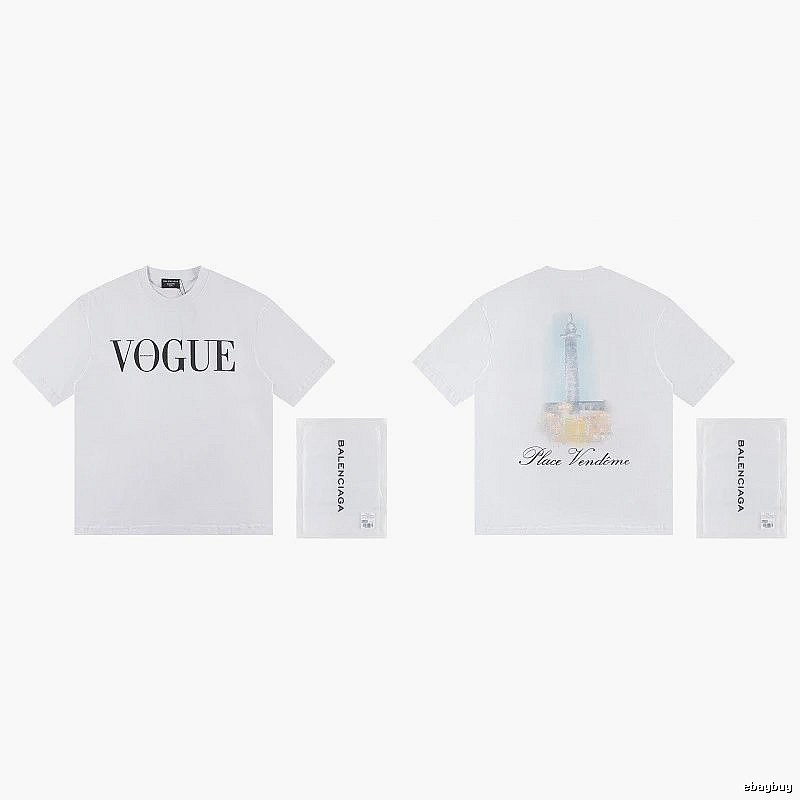 Balenciaga VOGUE Printed Trendy White T-Shirt